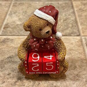 Anna Krajewski 2004 Christmas Teddy Bear Countdown Calendar Figurine Red Brown